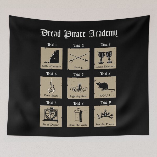 Item preview, Dread Pirate Academy Cliffs Of Insanity Fencing Iocaine Endurance Flame Spurts Lighting Sand Rous Pit Of Despair Storm The Castle Save The Princess designed and sold by Ghanikhan.