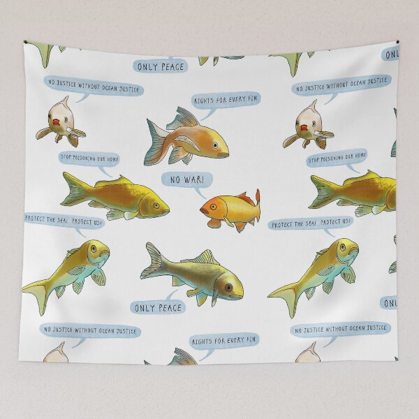 Item preview, Ocean Justice Marine Life Protest Illustration designed and sold by VitSArt.