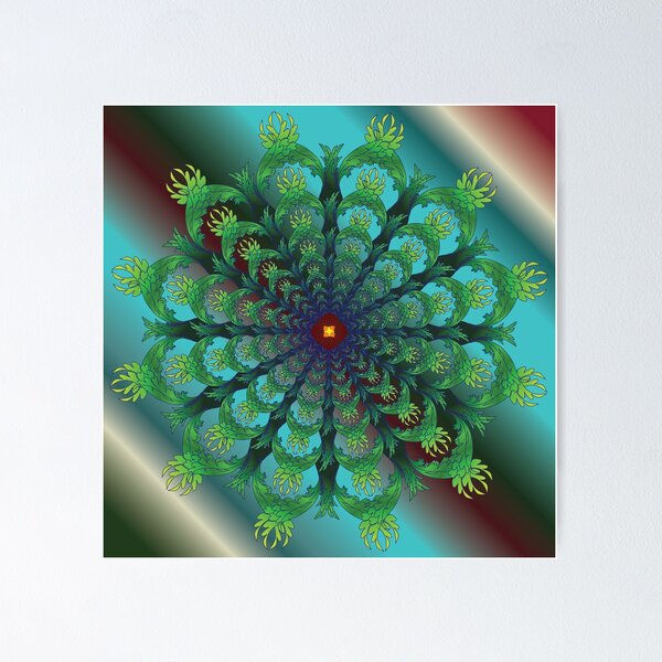Item preview, Ocean Emerald Leaf Mandala designed and sold by OIL Pattern Design .