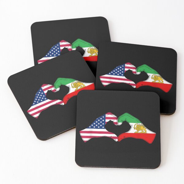 Item preview, Iranian American Heritage USA Iran Lion and Sun Flag Heart Love designed and sold by MiteKangerin.