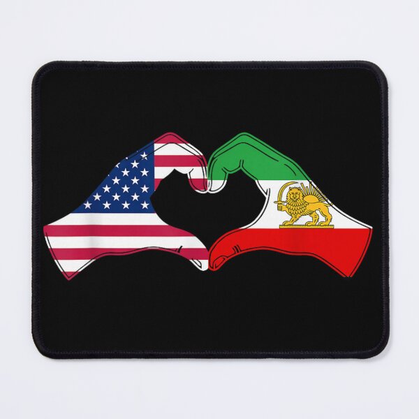 Item preview, Iranian American Heritage USA Iran Lion and Sun Flag Heart Love designed and sold by MiteKangerin.