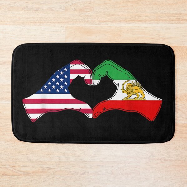 Item preview, Iranian American Heritage USA Iran Lion and Sun Flag Heart Love designed and sold by MiteKangerin.