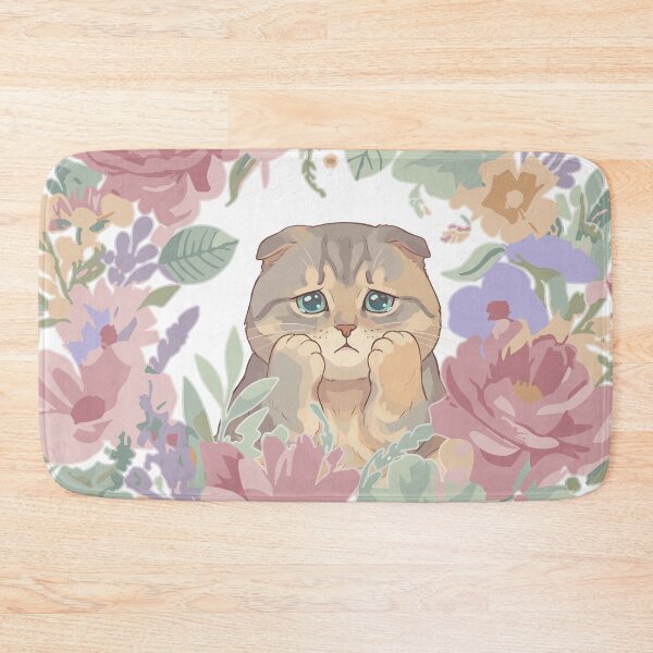 Item preview, Floral Pout - Sad Cat in Pastel Botanical Wreath T-Shirt designed and sold by SNMKC.