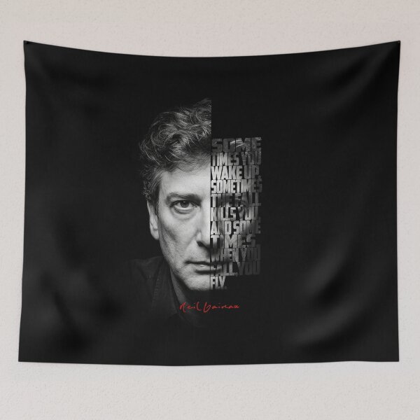 Item preview, Neil Gaiman Split Face Quote Poster designed and sold by Enea Kelo.