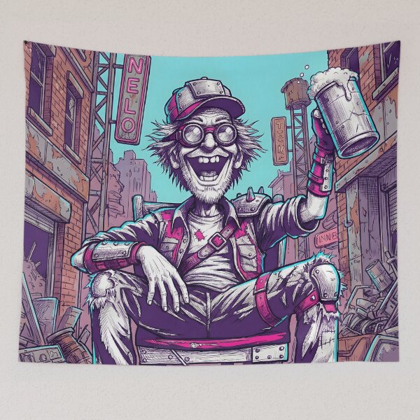 Item preview, Steampunk Beer Drinker Cyberpunk Punk Art 2026 designed and sold by MarCinu Art.