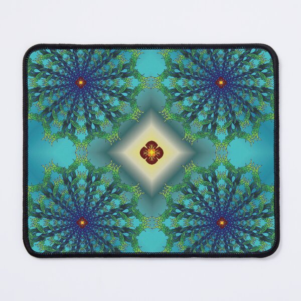 Item preview, Emerald Leaf Mandala Tiles designed and sold by OIL Pattern Design .