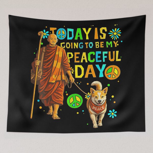Item preview, Today Is Going To Be My Peaceful Day Monk Dog designed and sold by RuperDelois.