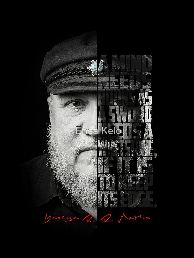 Thumbnail 3 of 3, Scarf, George R.R. Martin Split Face Quote Poster designed and sold by eneakelo777.