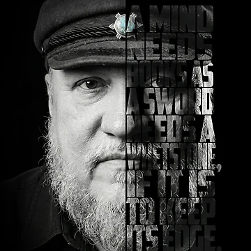 Artwork thumbnail, George R.R. Martin Split Face Quote Poster by Enea Kelo