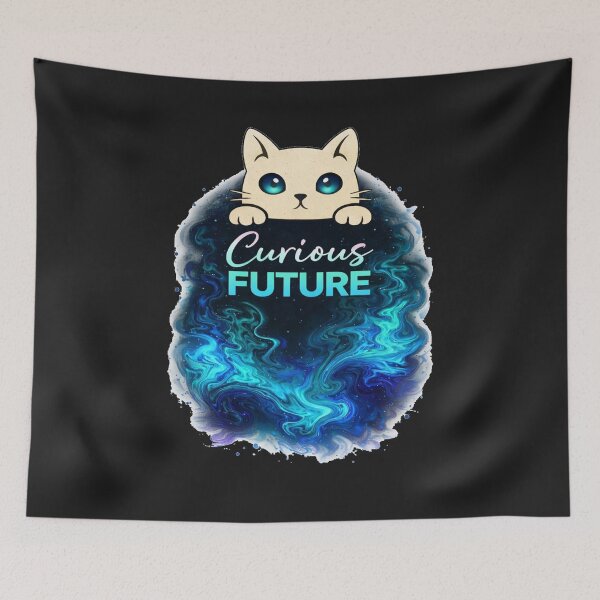 Item preview, Curious Future Cat T-Shirts – Cute Galaxy Aesthetic Style designed and sold by KDesignCrafts.