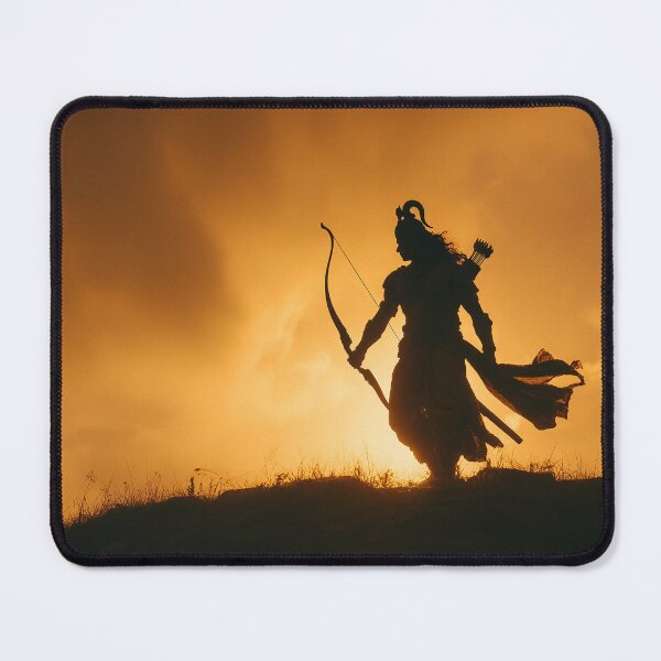 Item preview, Mahabharata Warrior Silhouette – Arjuna Inspired Indian Mythology Wall Art designed and sold by Karma Arts.