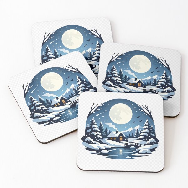 Item preview, Moonlit Winter Enchantment - Minimal Design designed and sold by Sadia  Jannat.