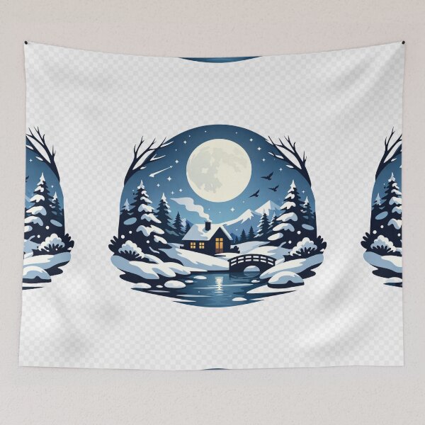 Item preview, Moonlit Winter Enchantment - Minimal Design designed and sold by Sadia  Jannat.