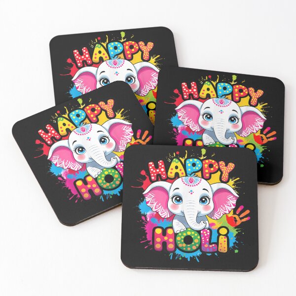 Item preview, Happy Holi Festival Of Colors Cute Baby Elephant Floral Paint designed and sold by RuperDelois.