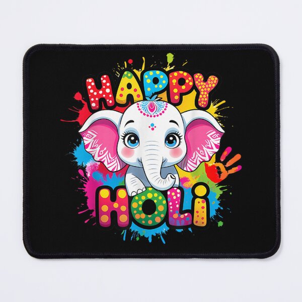 Item preview, Happy Holi Festival Of Colors Cute Baby Elephant Floral Paint designed and sold by RuperDelois.