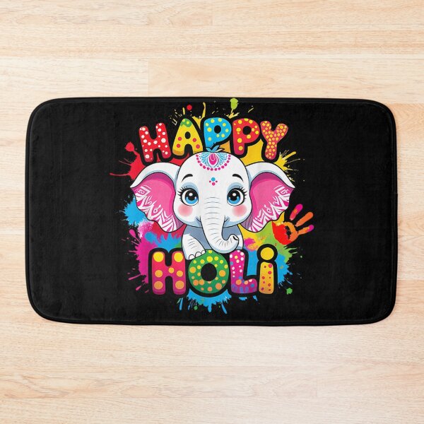 Item preview, Happy Holi Festival Of Colors Cute Baby Elephant Floral Paint designed and sold by RuperDelois.
