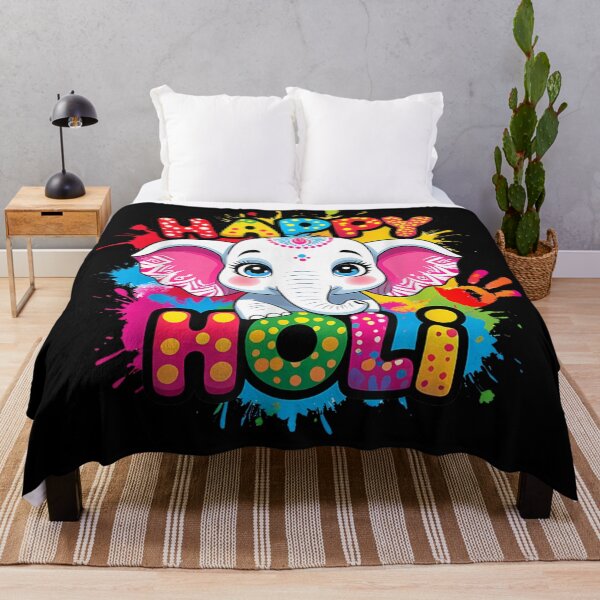 Item preview, Happy Holi Festival Of Colors Cute Baby Elephant Floral Paint designed and sold by RuperDelois.