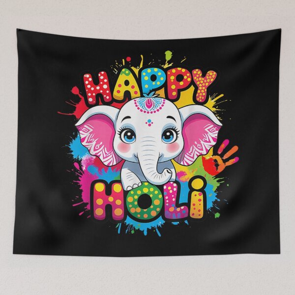 Item preview, Happy Holi Festival Of Colors Cute Baby Elephant Floral Paint designed and sold by RuperDelois.