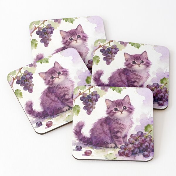 Item preview, Grape Kitten designed and sold by Shelley Loewnau-Jones Studio.