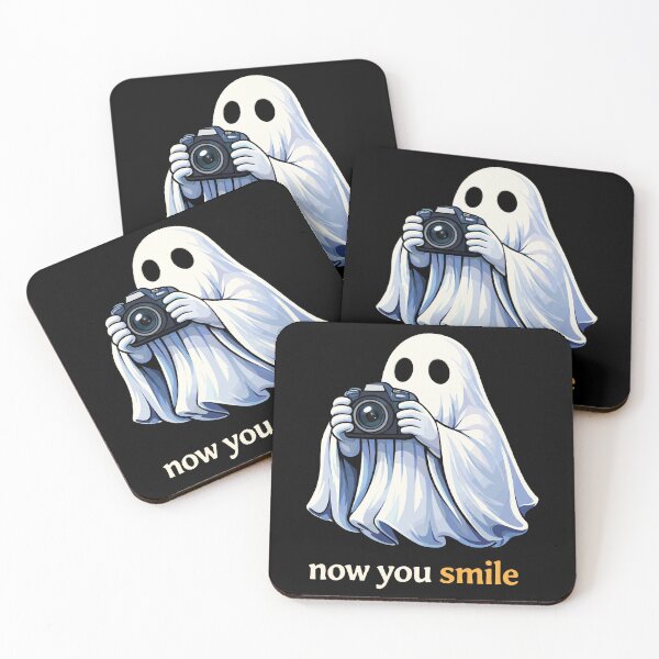 Item preview, Funny Ghost Photographer Shirt – “Now You Smile” Spooky Cute Camera Design designed and sold by CoverStories.