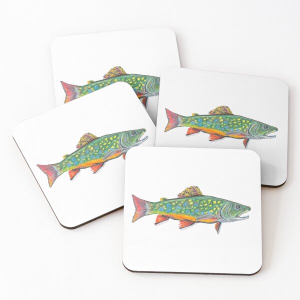 Item preview, Brook Trout Brookie Full Color Hand-Drawn Fish Art Fly Fishing designed and sold by fishladydesigns.