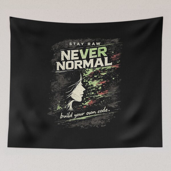 Item preview, Stay Raw Never Normal T-Shirts – Glitch Code Streetwear designed and sold by KDesignCrafts.