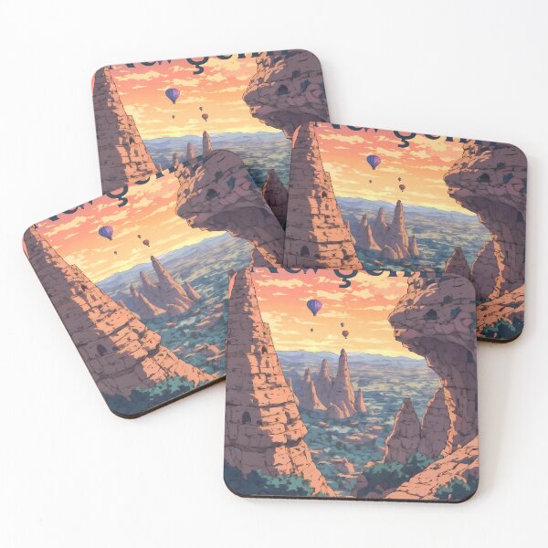 Item preview, Cappadocia Dreamscape Retro Anime Landscape designed and sold by JacksoonLester.