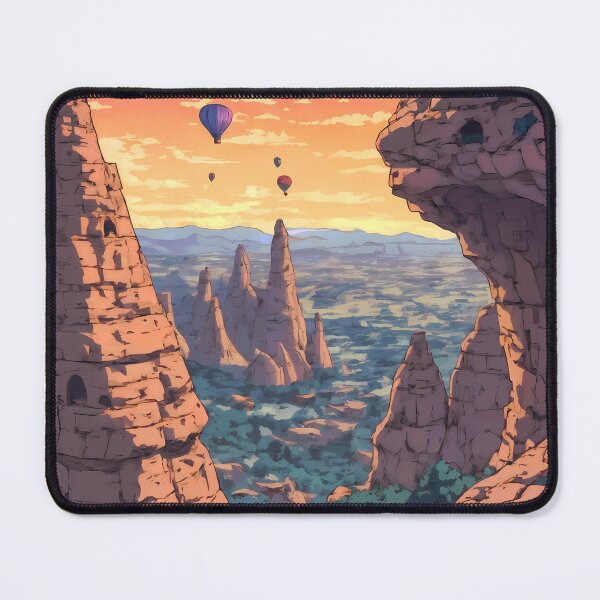 Item preview, Cappadocia Dreamscape Retro Anime Landscape designed and sold by JacksoonLester.