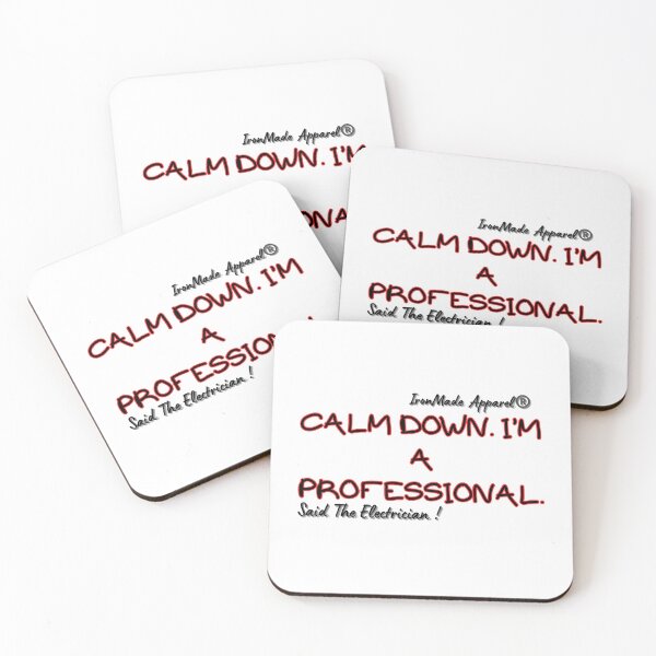 Item preview, Calm Down I’m A Professional Electrician T-Shirt – Funny Skilled Trades Work Shirt for Linemen & Wiremen designed and sold by IronMade Apparel.