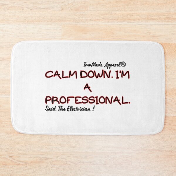 Item preview, Calm Down I’m A Professional Electrician T-Shirt – Funny Skilled Trades Work Shirt for Linemen & Wiremen designed and sold by IronMade Apparel.