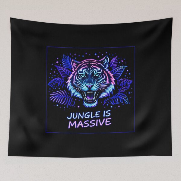 Item preview, Jungle Is Massive – Jungle Music Neon Big Cat designed and sold by leyfinder.