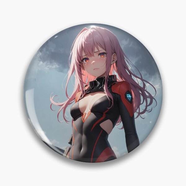 Item preview, Okusu Suse - Tearful Sci-Fi Anime Pilot in Pink Hair & Tech Bodysuit designed and sold by iloveanimechibi.