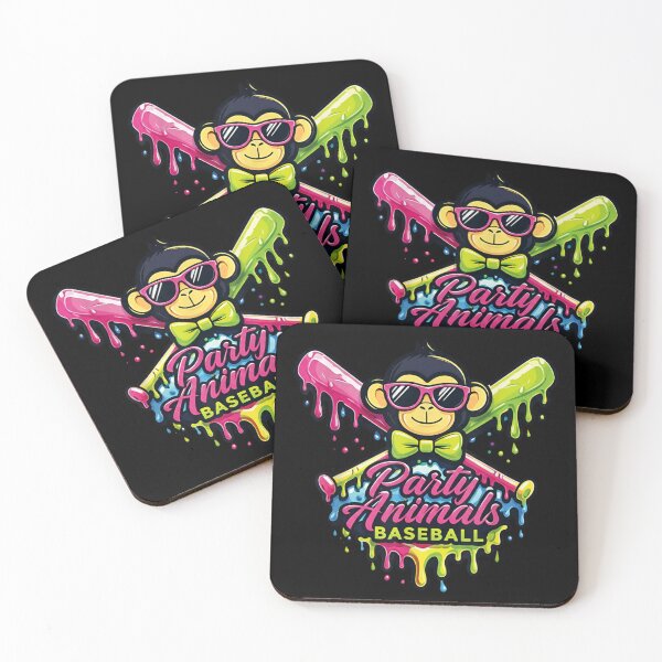 Item preview, Party Animals Baseball Monkey With Sunglasses And Melting Bats Art designed and sold by EricCotanori.
