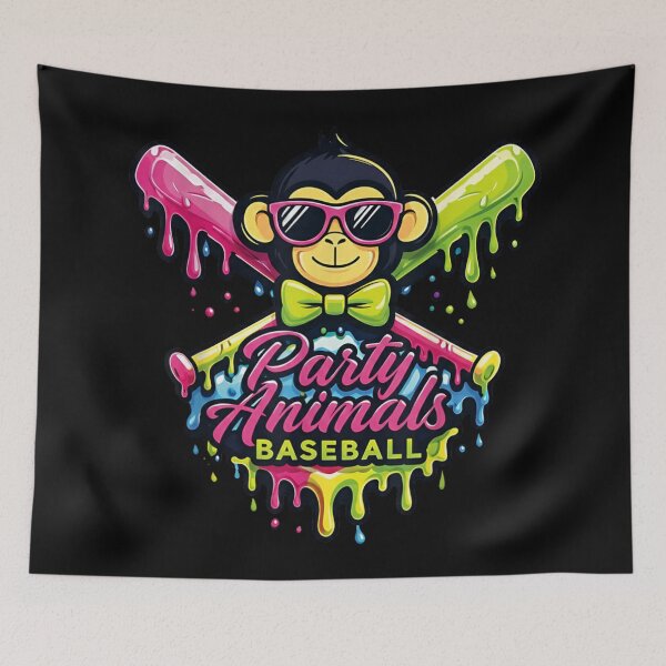 Item preview, Party Animals Baseball Monkey With Sunglasses And Melting Bats Art designed and sold by EricCotanori.