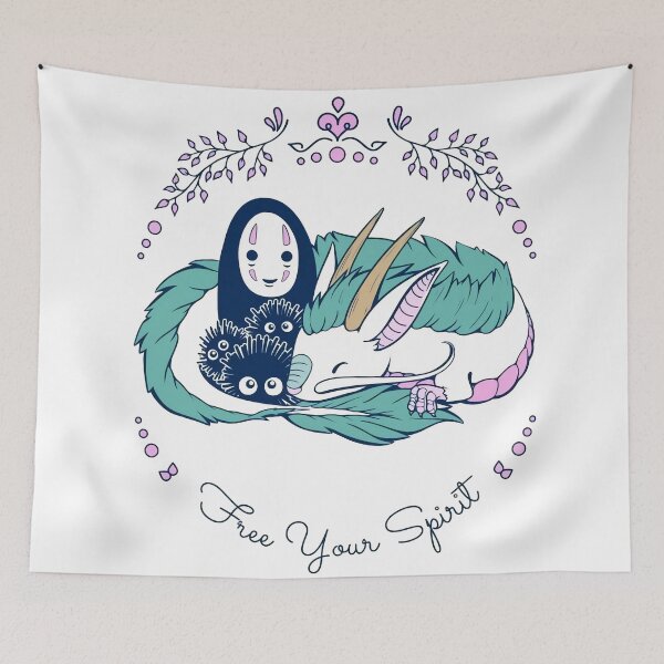 Item preview, Cute kawaii art -%[ghiblis]%- flying away dragon and black designed and sold by Wenddys.