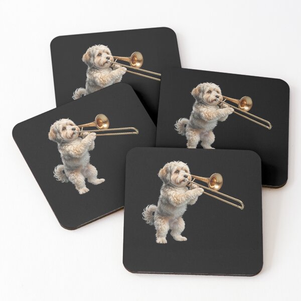 Item preview, Havanese Playing Trombone Player Trombonist Dog Lover designed and sold by DoodleTortle.