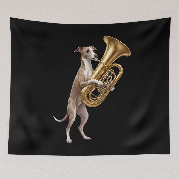 Item preview, Italian Greyhound Playing Tuba Player Tubaist Dog Lover designed and sold by DoodleTortle.