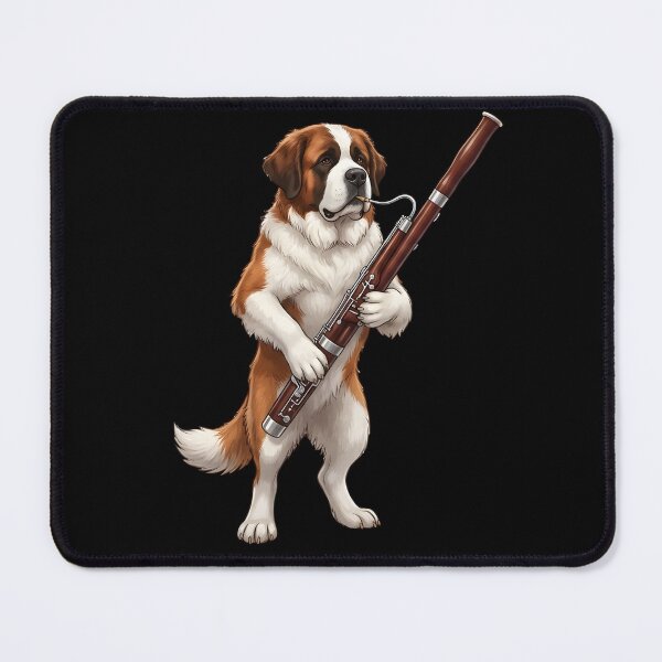 Item preview, Saint Bernard Playing Bassoon Player Bassoonist Dog Lover designed and sold by TerryConnells.