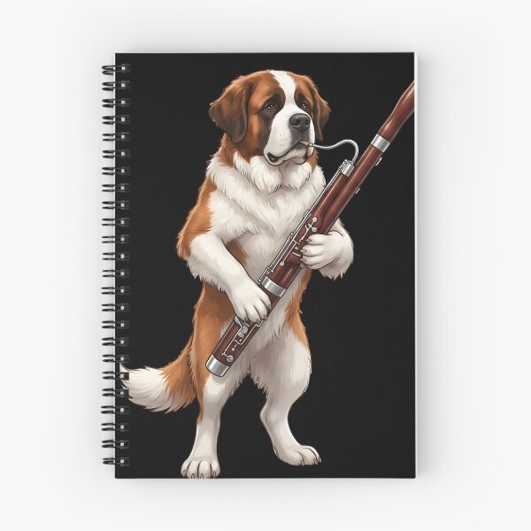 Item preview, Saint Bernard Playing Bassoon Player Bassoonist Dog Lover designed and sold by TerryConnells.