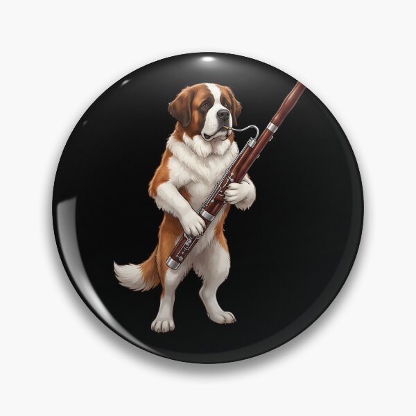 Item preview, Saint Bernard Playing Bassoon Player Bassoonist Dog Lover designed and sold by TerryConnells.