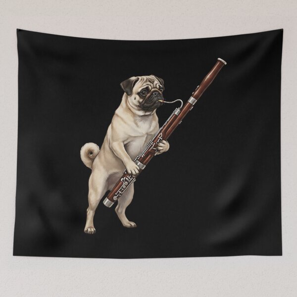 Item preview, Pug Playing Bassoon Player Bassoonist Dog Lover designed and sold by TerryConnells.