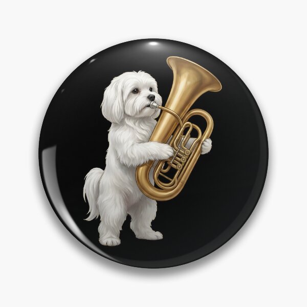 Item preview, Maltese Playing Tuba Player Tubaist Dog Lover designed and sold by DoodleTortle.