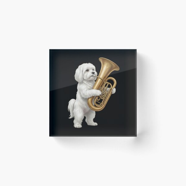 Item preview, Maltese Playing Tuba Player Tubaist Dog Lover designed and sold by DoodleTortle.