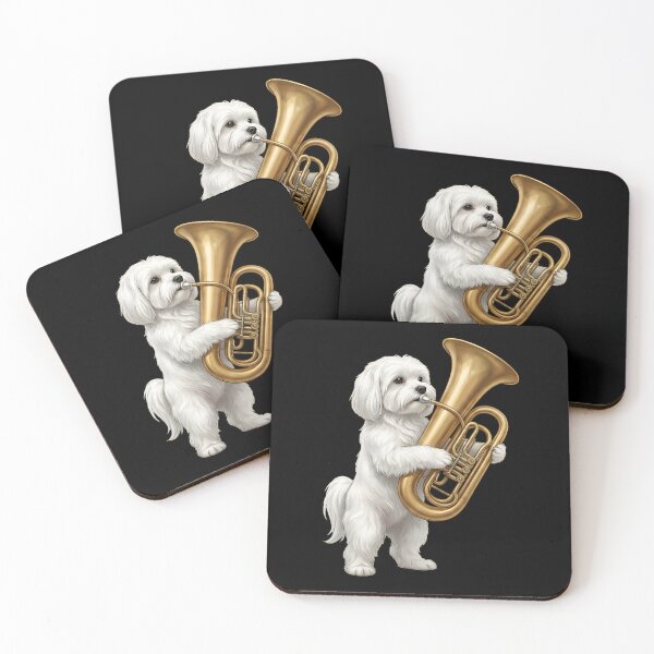Item preview, Maltese Playing Tuba Player Tubaist Dog Lover designed and sold by DoodleTortle.