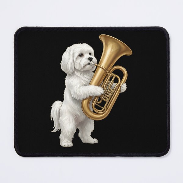 Item preview, Maltese Playing Tuba Player Tubaist Dog Lover designed and sold by DoodleTortle.