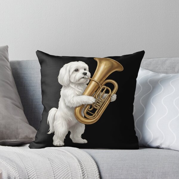 Item preview, Maltese Playing Tuba Player Tubaist Dog Lover designed and sold by DoodleTortle.