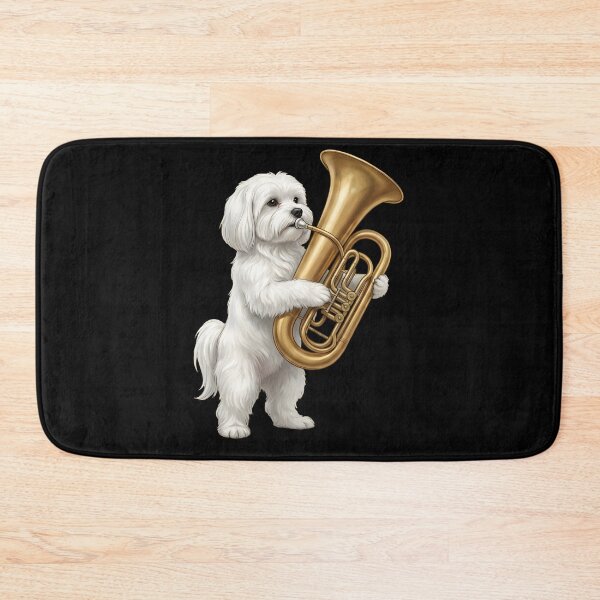 Item preview, Maltese Playing Tuba Player Tubaist Dog Lover designed and sold by DoodleTortle.