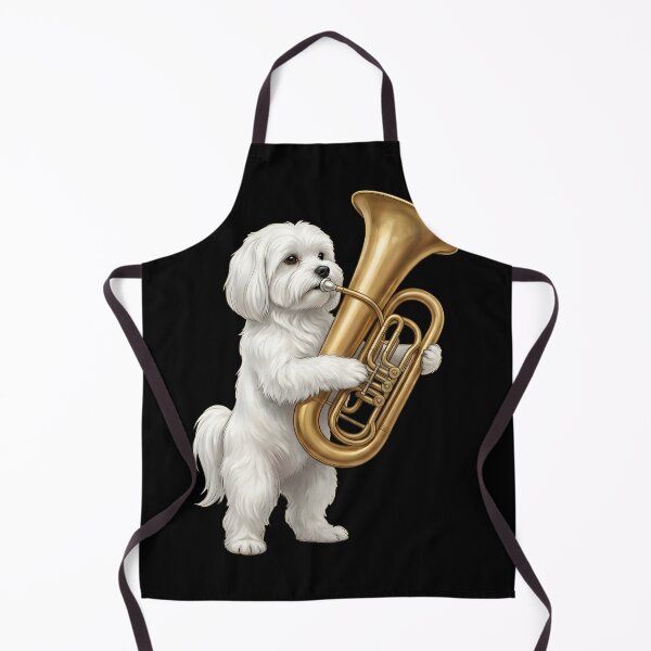 Item preview, Maltese Playing Tuba Player Tubaist Dog Lover designed and sold by DoodleTortle.