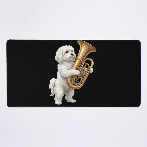 Item preview, Maltese Playing Tuba Player Tubaist Dog Lover designed and sold by DoodleTortle.