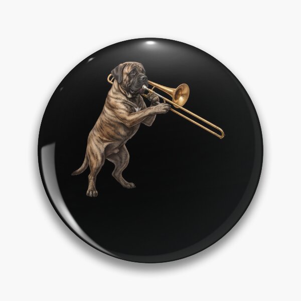 Item preview, Mastiff Playing Trombone Player Trombonist Dog Lover designed and sold by DoodleTortle.